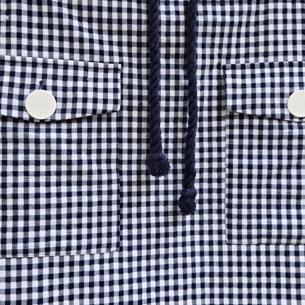 Zara Nautical Gingham Drawstring Mini Skirt - Picture 4 of 7